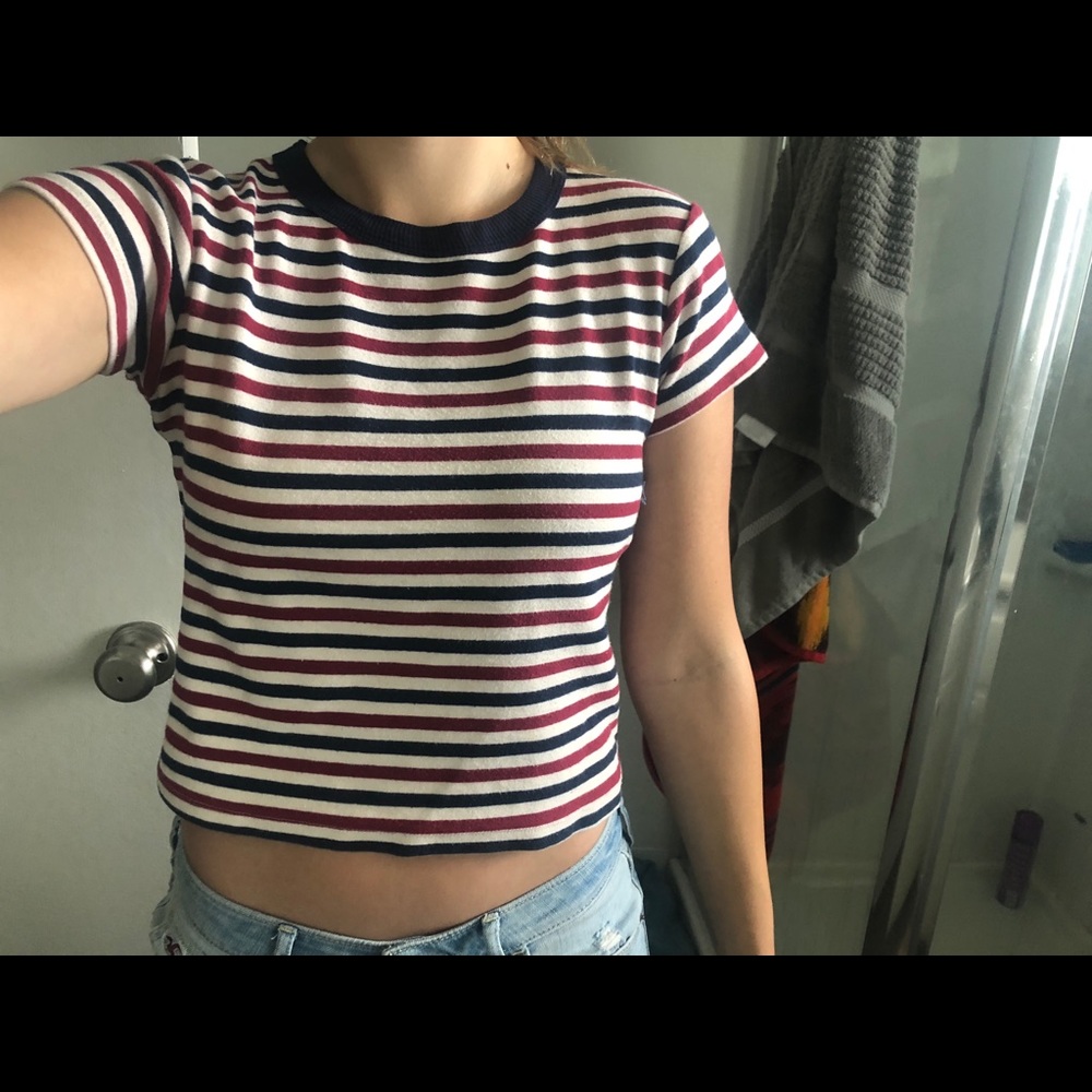 Red, White, and Blue t-shirt/crop top